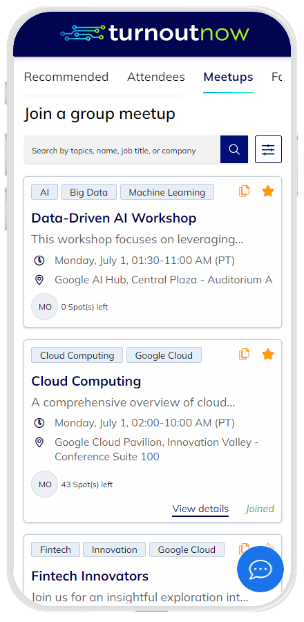 TurnoutNow PeerConnect My Meetups