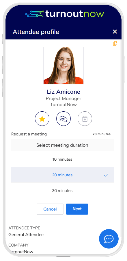 TurnoutNow PeerConnect Attendee Profile
